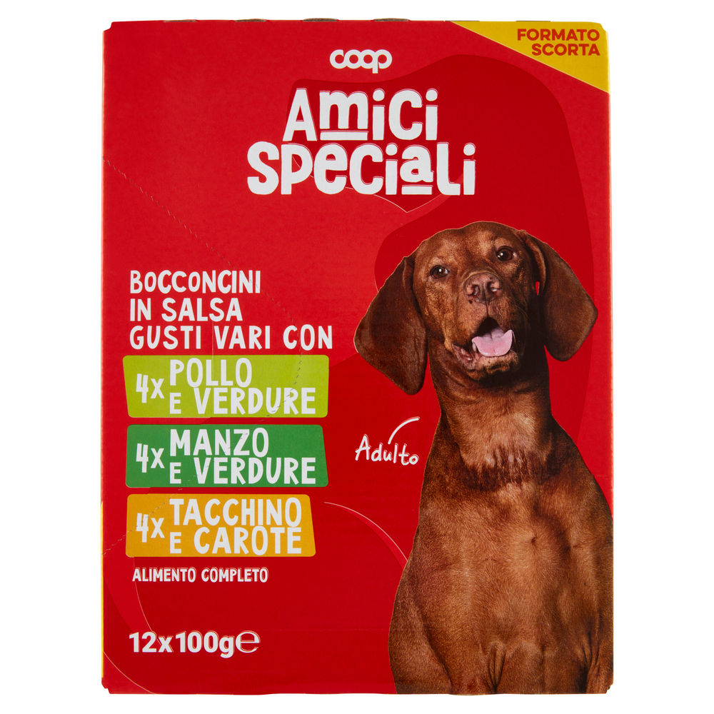 Umido cane multipack buste boccon.salsa gusti ass.ti amici spec. coop g100x12