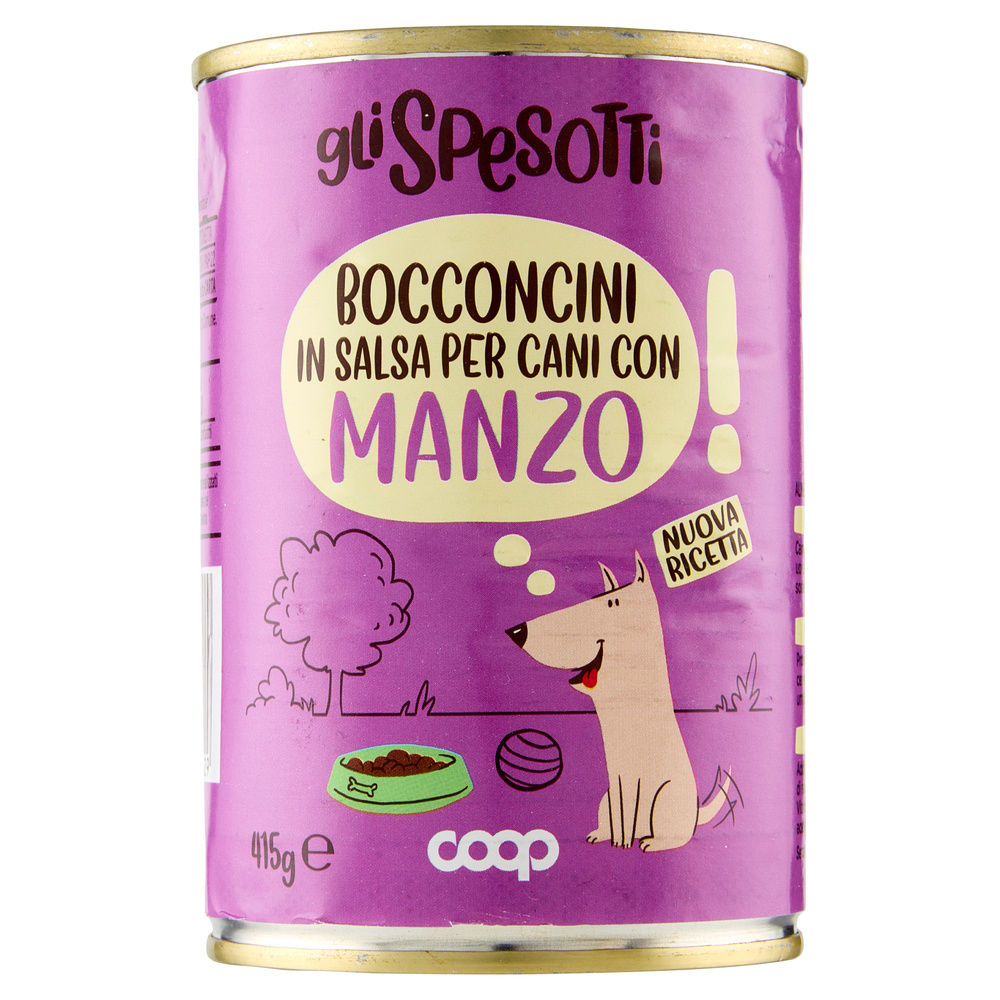 UMIDO CANE BOCCONCINI PER CANI MANZO LATTINA GLI SPESOTTI COOP G415 - 15
