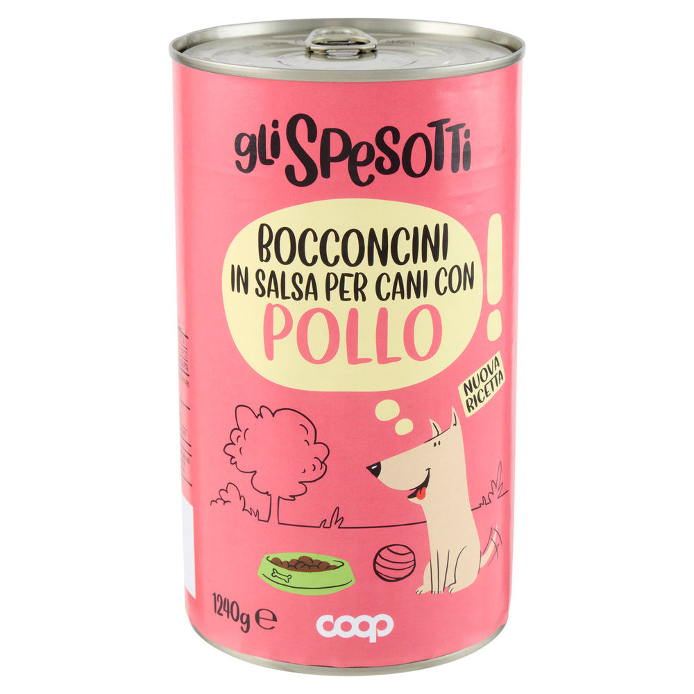 UMIDO CANE BOCCONCINI PER CANI POLLO LATTINA GLI SPESOTTI COOP KG 1,24 - 10