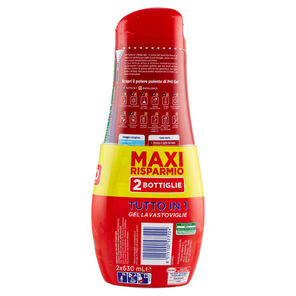 DETERSIVO LAVASTOVIGLIE PRIL GEL ALL IN ONE LIMONE 2X35LAV 2X ML 630 - 1