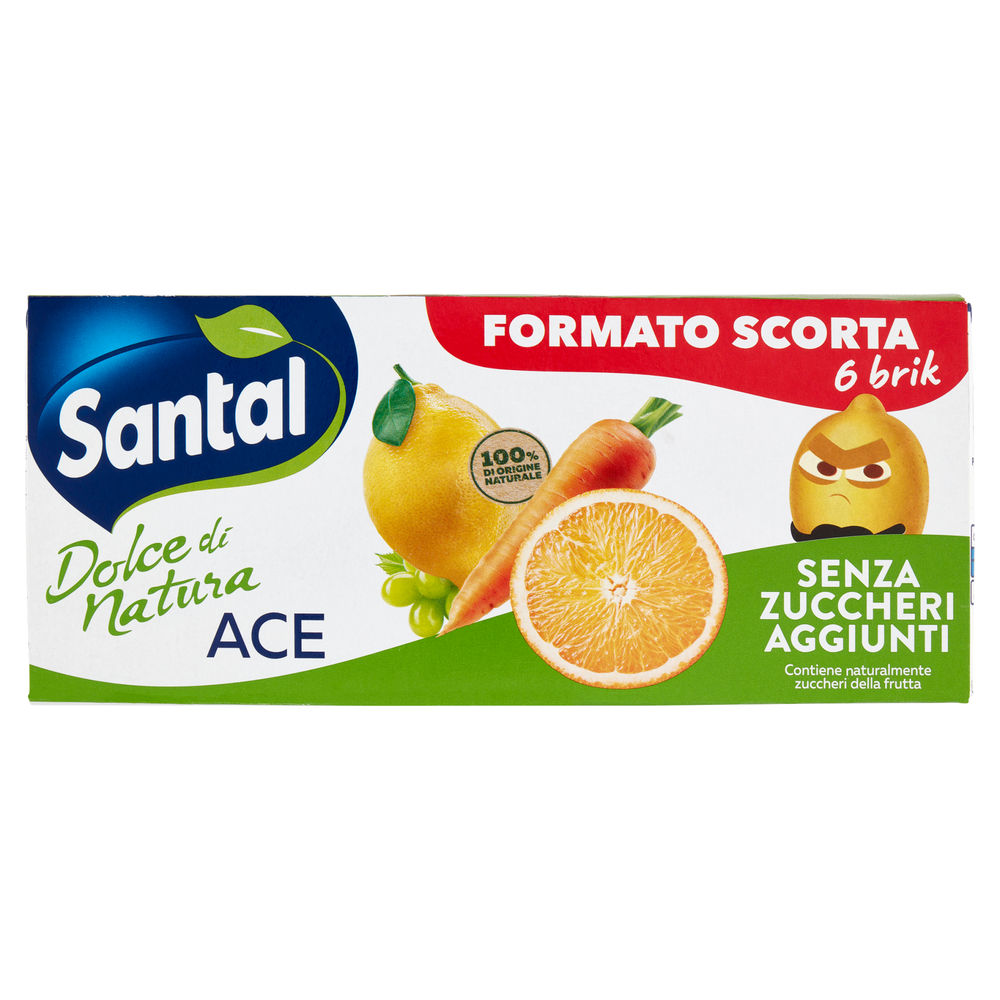SUCCO SENZA ZUCCHERI AGGIUNTI ACE SANTAL ML 200X6 - 0