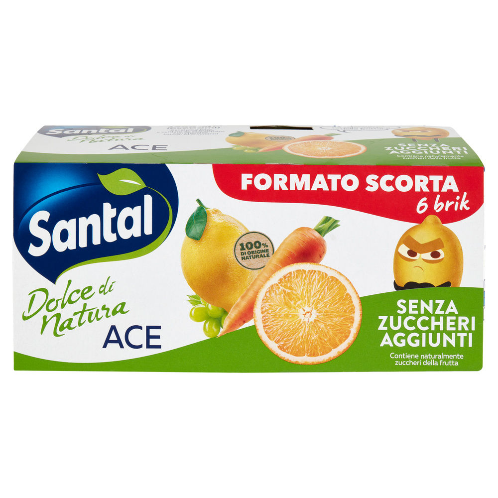 SUCCO SENZA ZUCCHERI AGGIUNTI ACE SANTAL ML 200X6 - 5