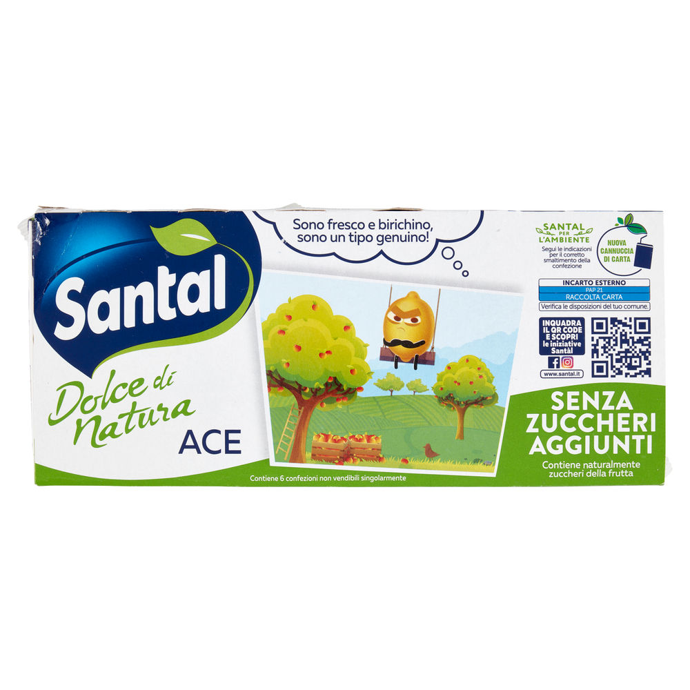 SUCCO SENZA ZUCCHERI AGGIUNTI ACE SANTAL ML 200X6 - 1