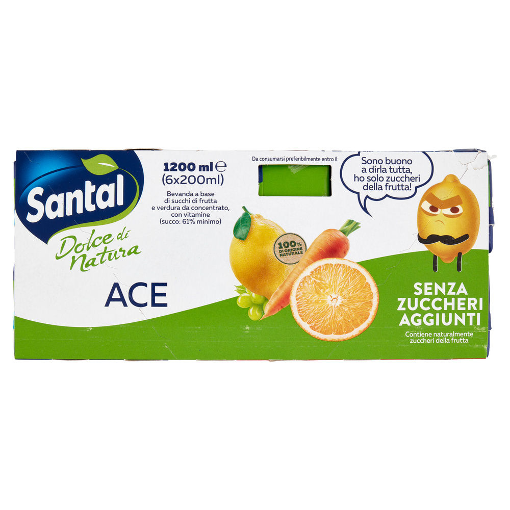 SUCCO SENZA ZUCCHERI AGGIUNTI ACE SANTAL ML 200X6 - 3