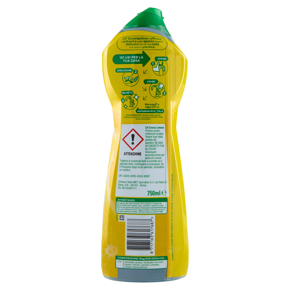 DETERGENTE CIF CREMA LIMONE FLACONE ML 750 - 1