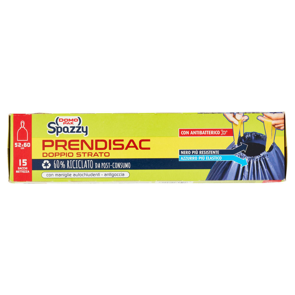 SACCHI PRENDI SAC DOMOPAK SPAZZY LT30 C/MANIGLIE BLU/NERO CM52X60 SCATOLA PZ.15 - 4