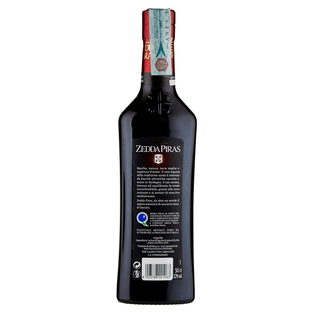 LIQUORE MIRTO ROSSO ZEDDA PIRAS 32 GRADI BOTTIGLIA ML 500 - 1