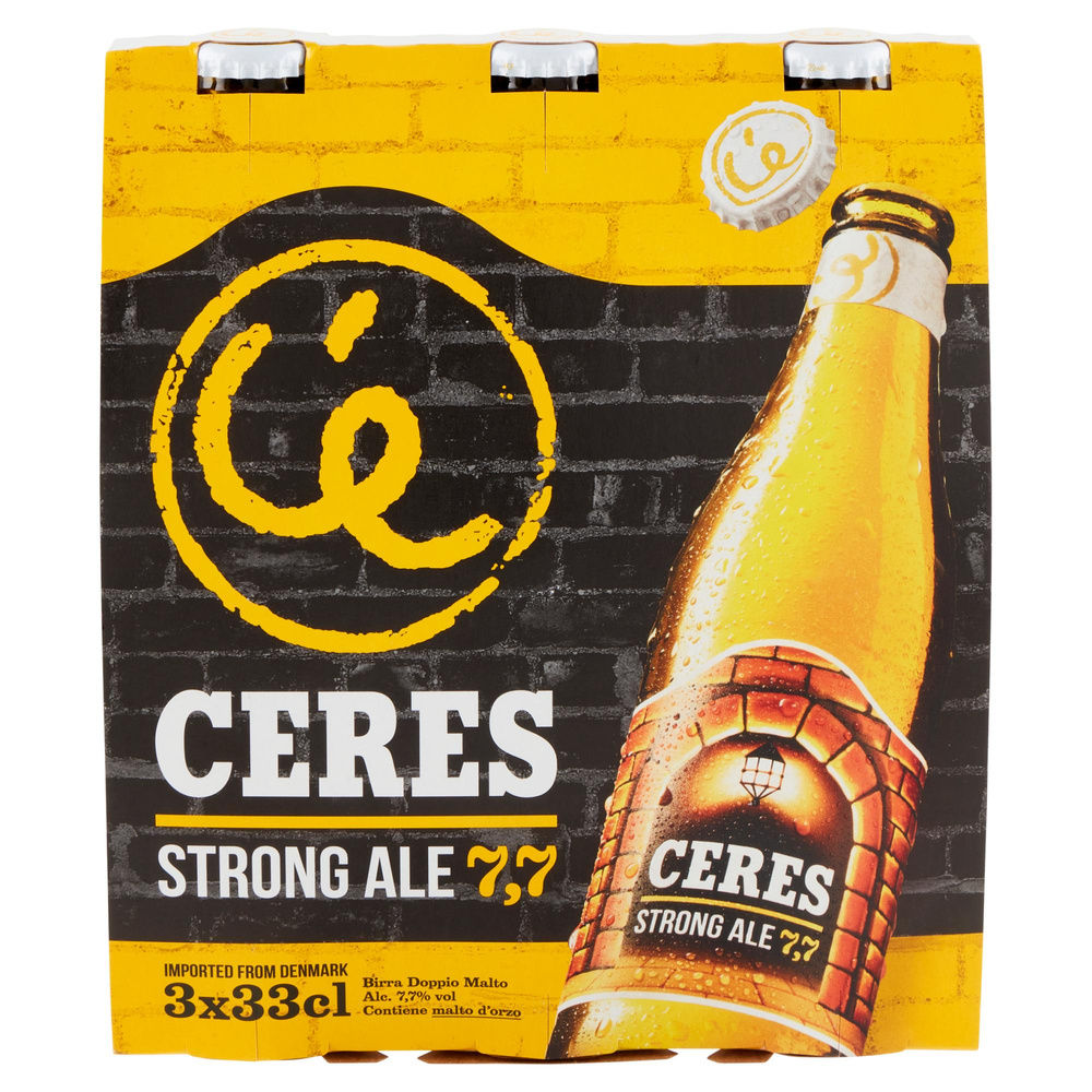 BIRRA CERES STRONG ALE 7,7 GRADI BOTTIGLIA CLUSTER ML 330 X 3 - 3