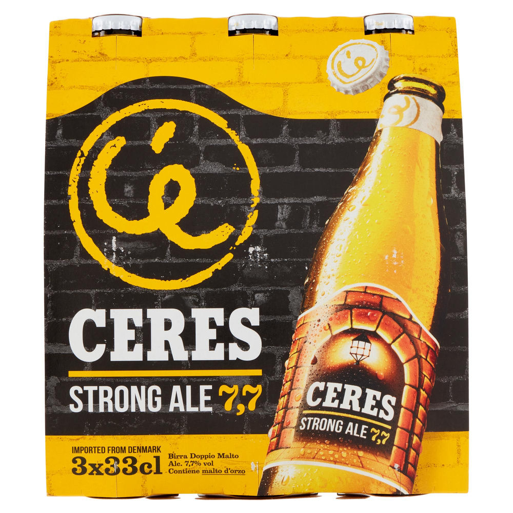 BIRRA CERES STRONG ALE 7,7 GRADI BOTTIGLIA CLUSTER ML 330 X 3 - 4