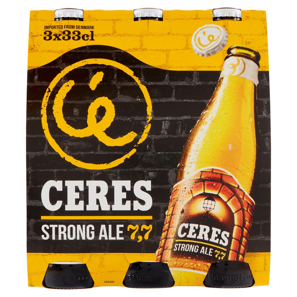 BIRRA CERES STRONG ALE 7,7 GRADI BOTTIGLIA CLUSTER ML 330 X 3 - 1