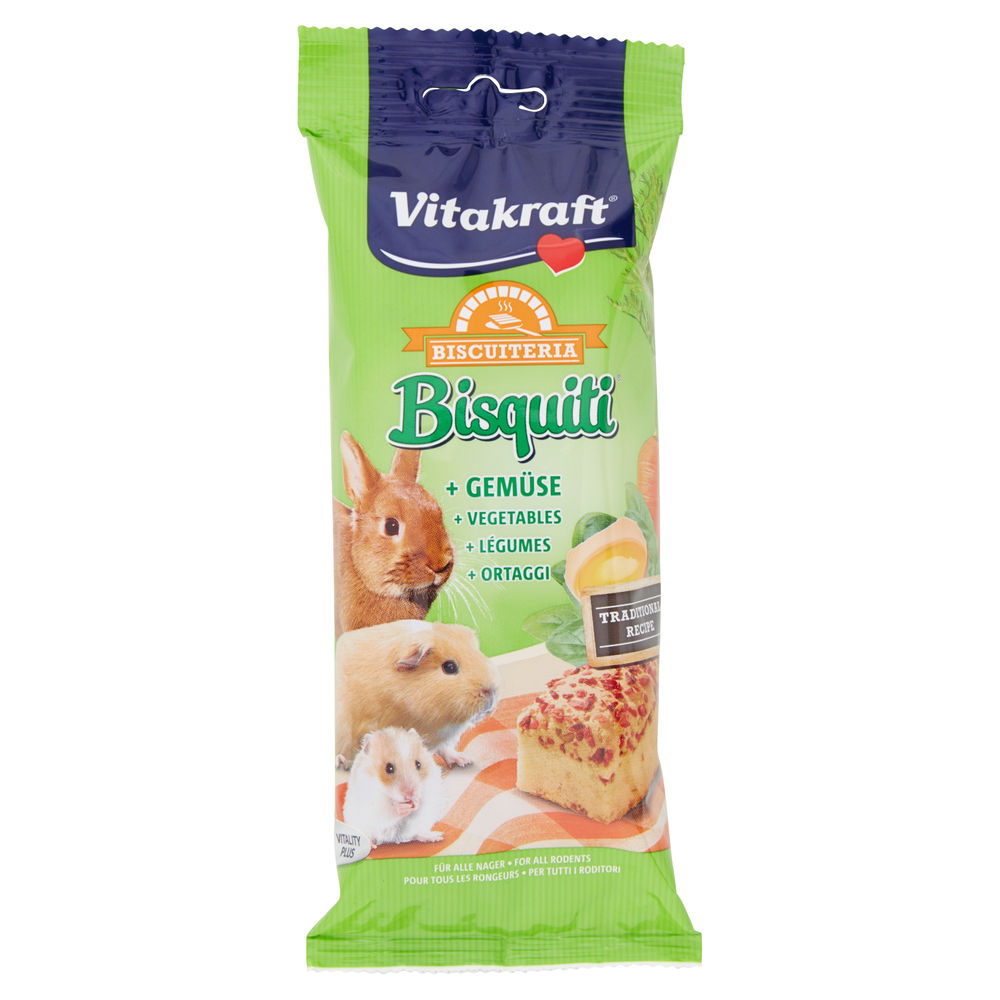 Bisquiti alle verdure per roditori vitakraft busta g. 50