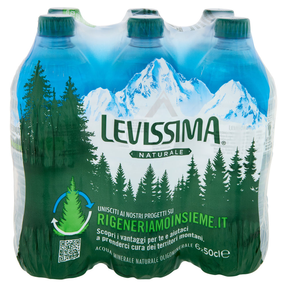 ACQUA MINERALE LEVISSIMA NATURALE CLUSTER ML 500 X 6 - 10