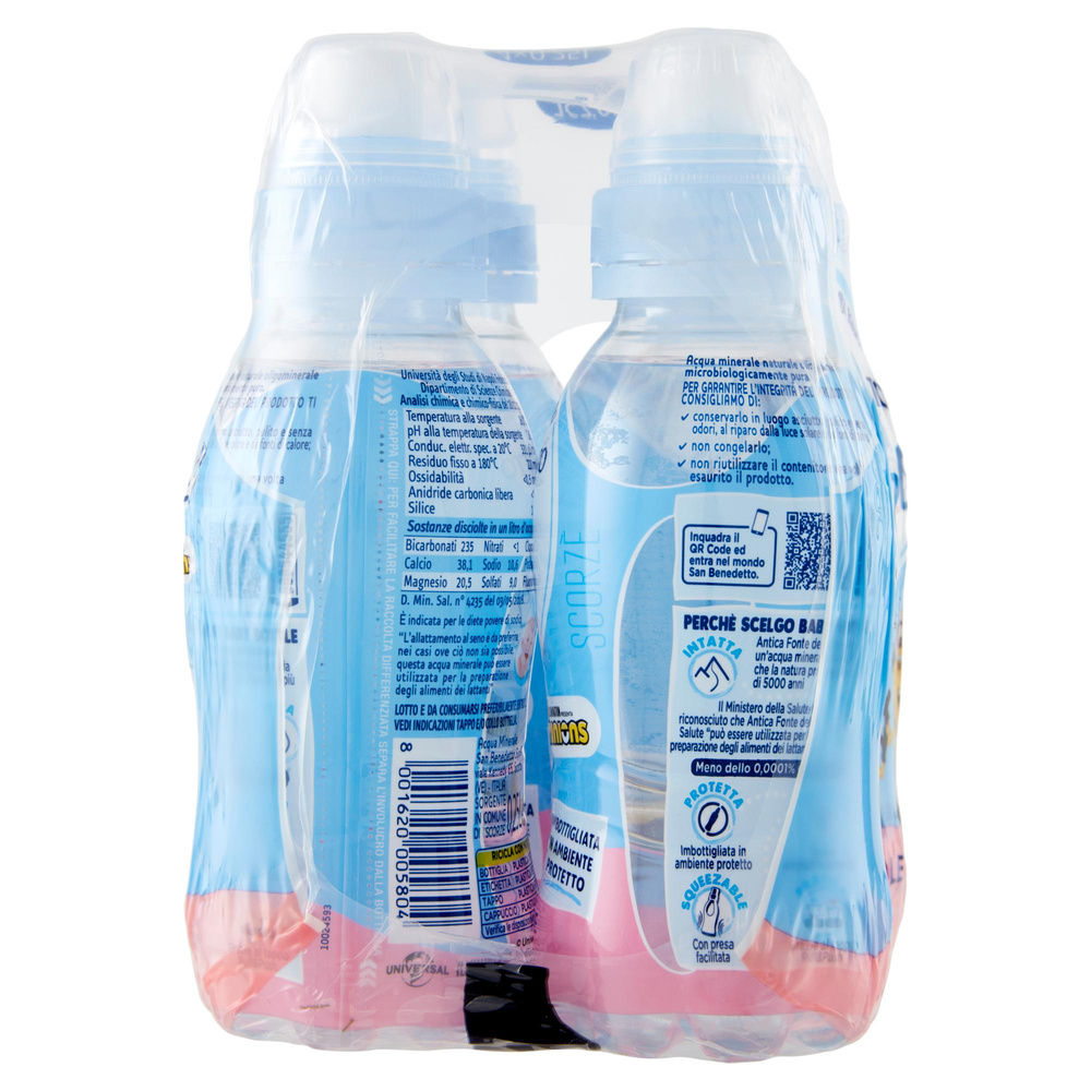 ACQUA MINERALE NATURALE SAN BENEDETTO BABY-BOTTLE CLUSTER PET ML 250 X 4 - 3