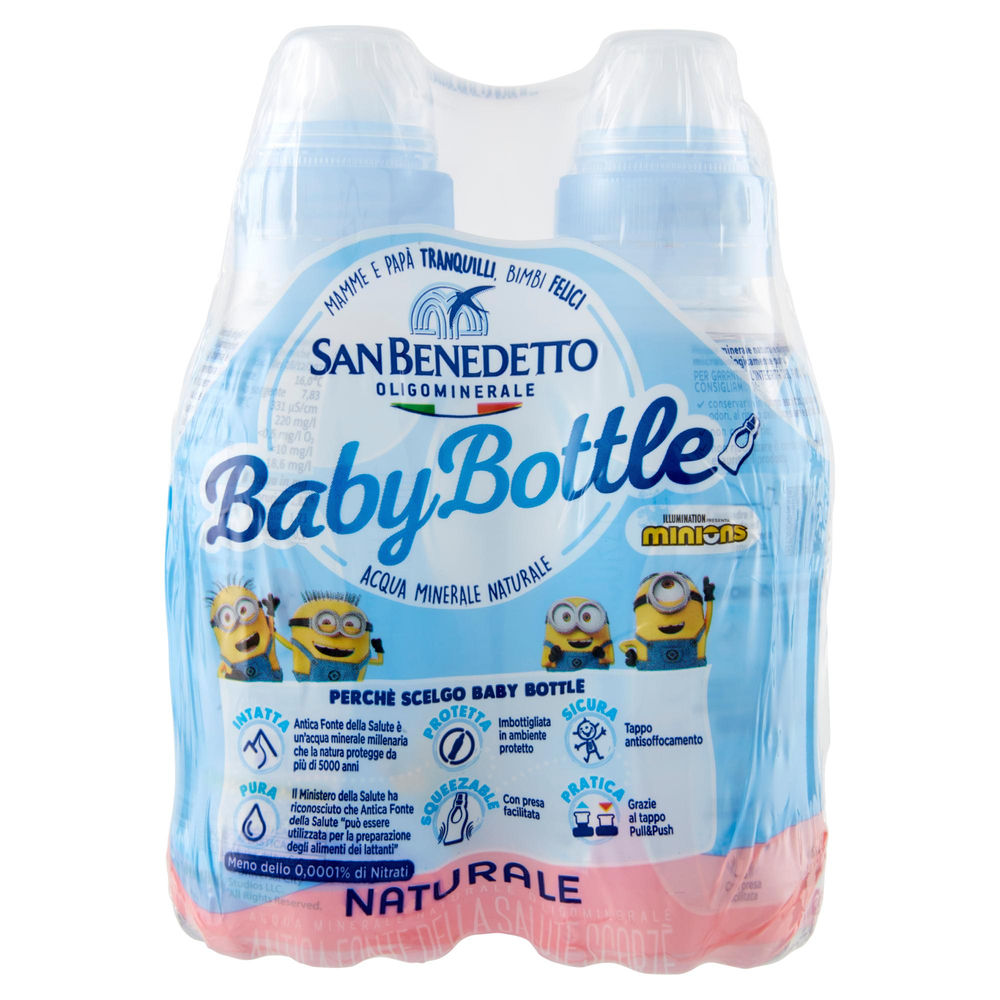 ACQUA MINERALE NATURALE SAN BENEDETTO BABY-BOTTLE CLUSTER PET ML 250 X 4 - 1