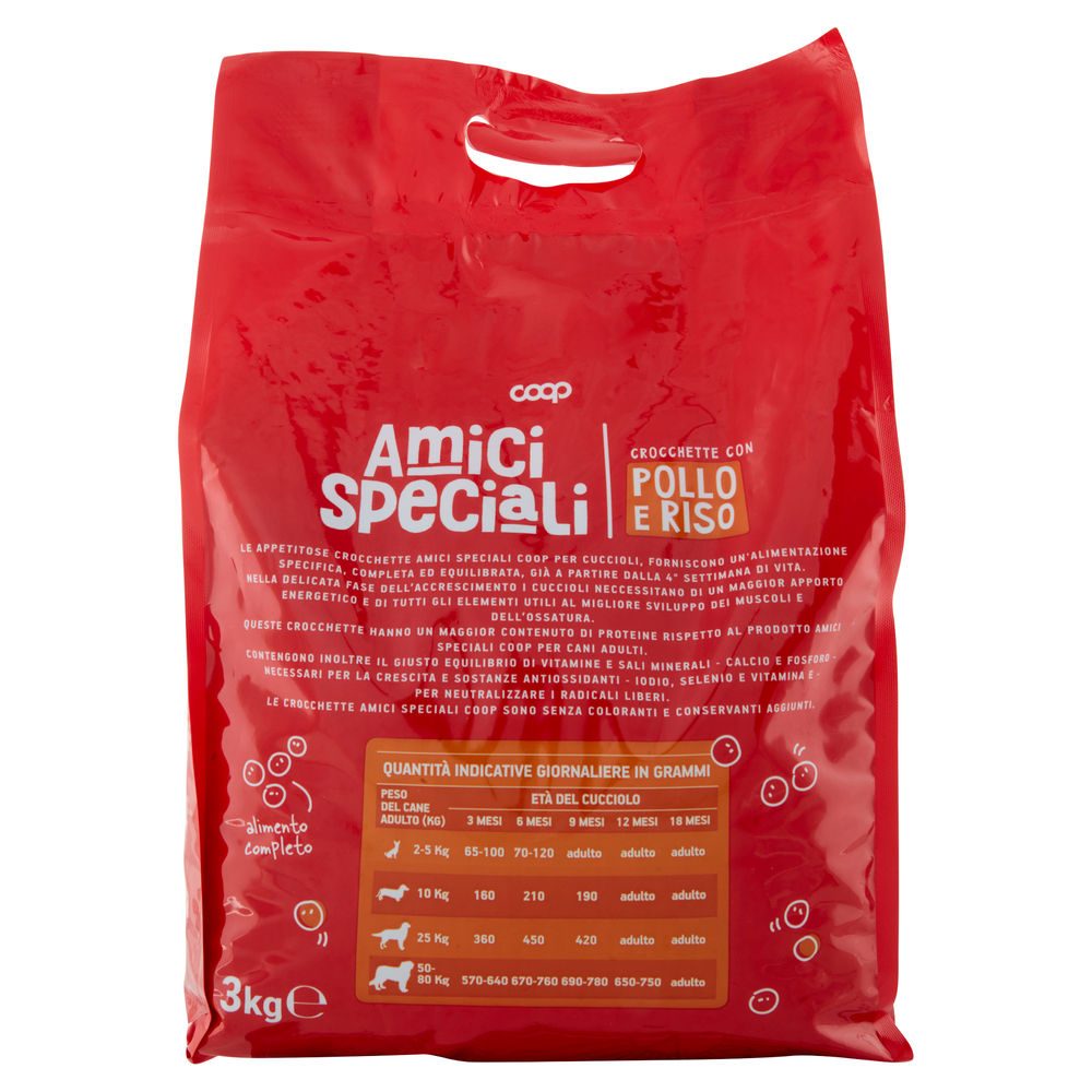 SECCO CANE CROCCHETTE PER CANI CUCCIOLI AMICI SPECIALI COOP POLLO/RISO KG 3 - 1