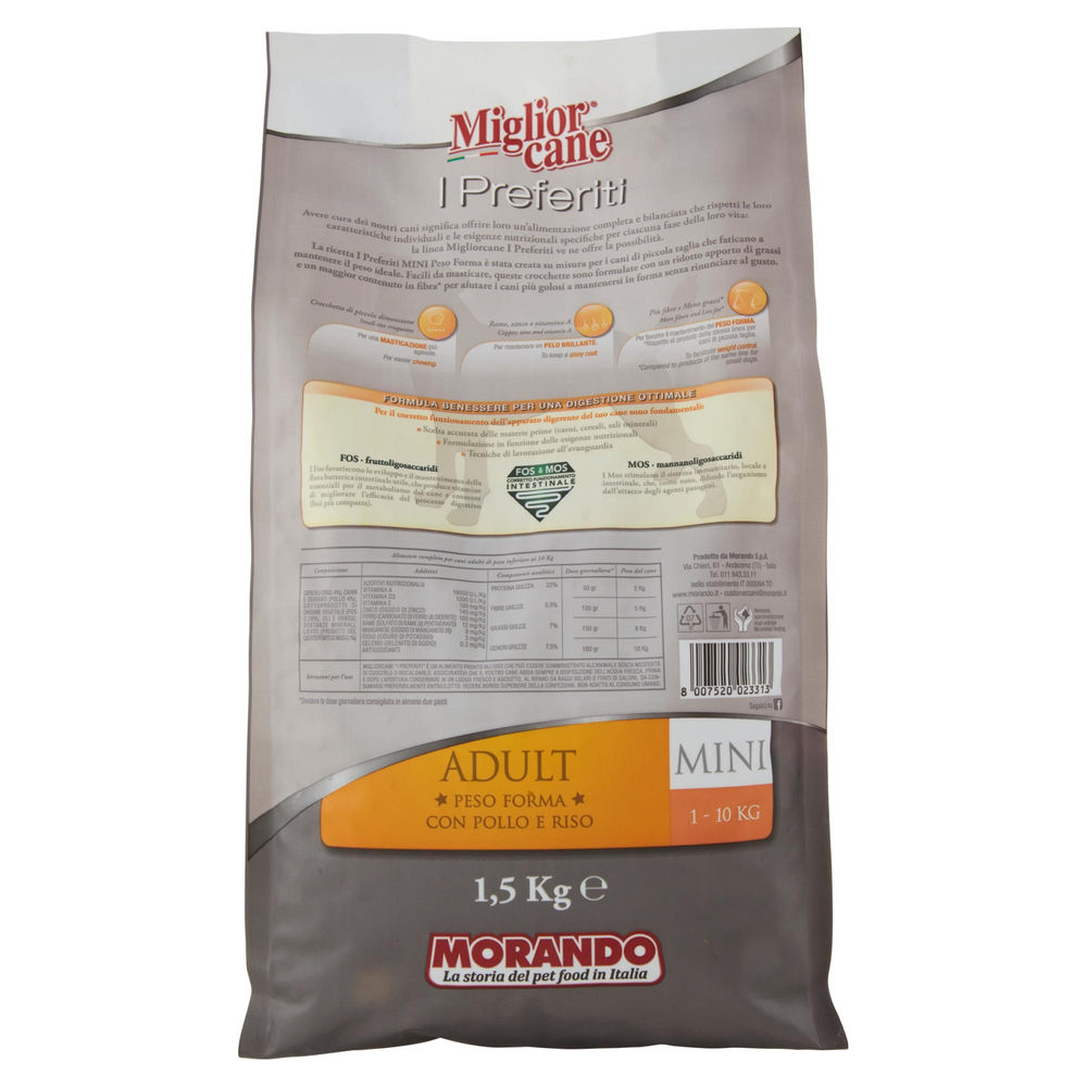 CROCCHETTE MIGLIORCANE I PREFERITI MINI PESO FORMA CON POLLO-RISO KG 1,5 - 1