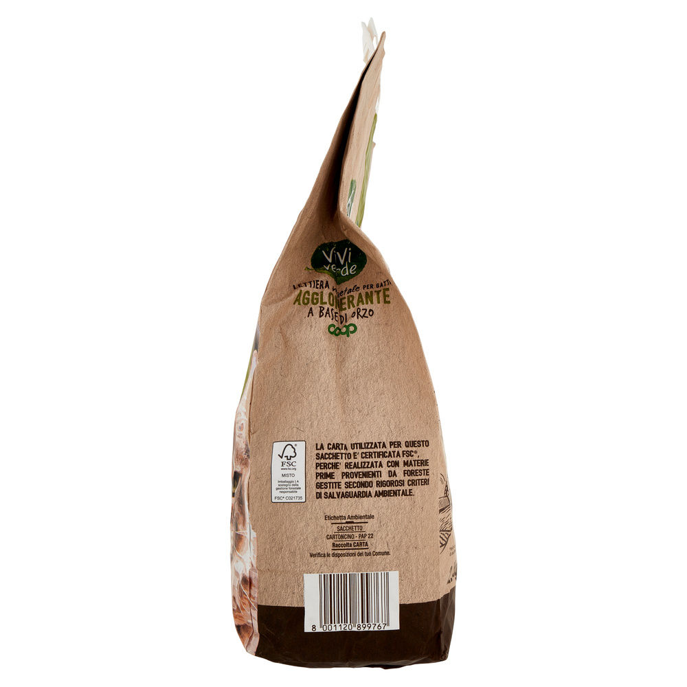 LETTIERA VEGETALE AGGLOMERANTE A BASE DI ORZO VIVI VERDE COOP SACCO 2,4 KG - 2