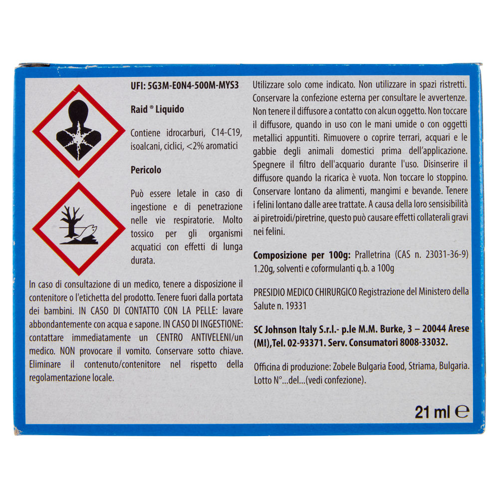 INSETTICIDA BASE LIQUIDO RAID+RICARICA 30 NOTTI - 1