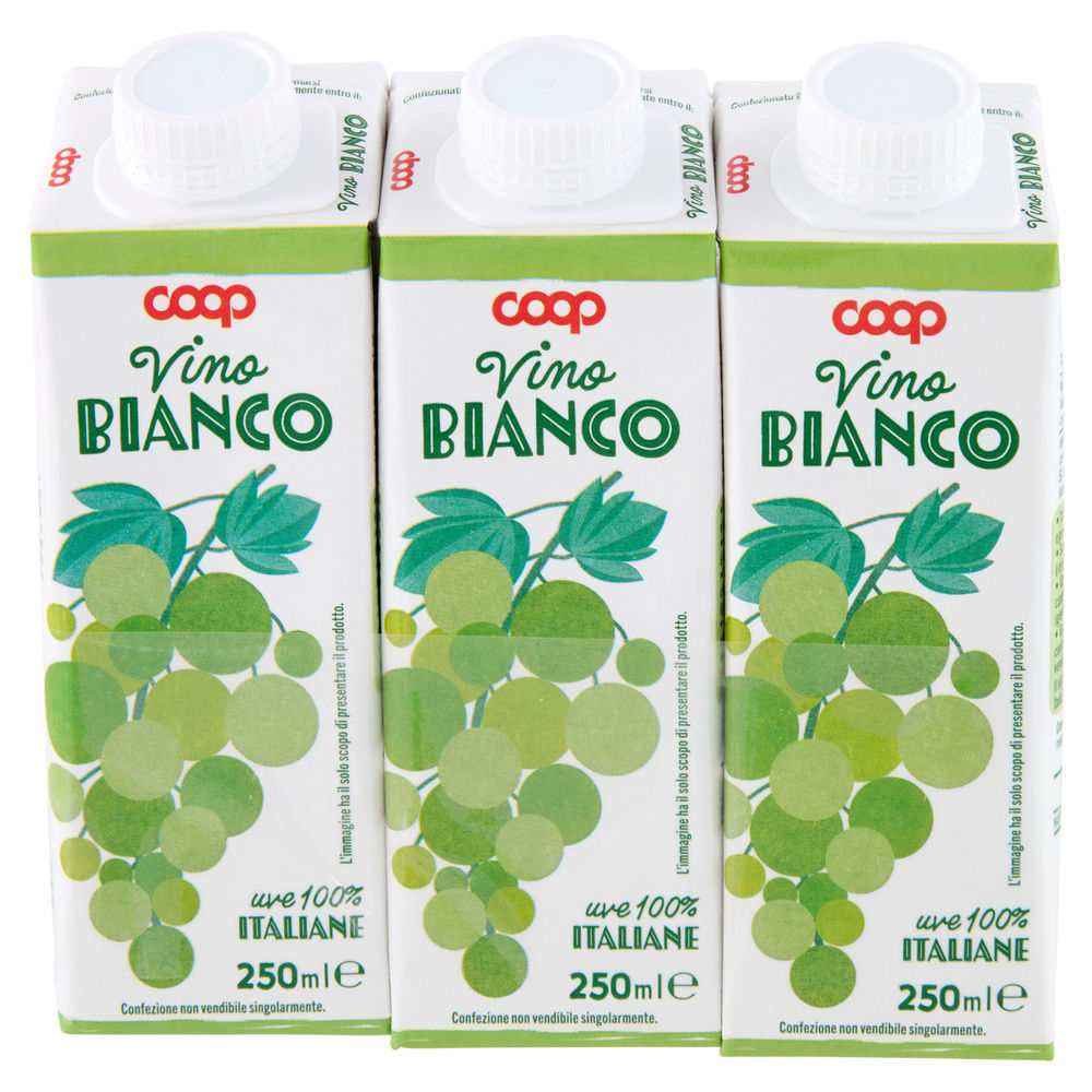 VINO BIANCO DA TAVOLA COOP BRICK ML 250X3 - 2