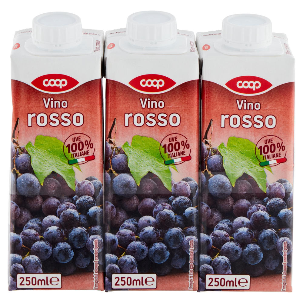 VINO ROSSO DA TAVOLA COOP BRICK ML 250X3 - 0