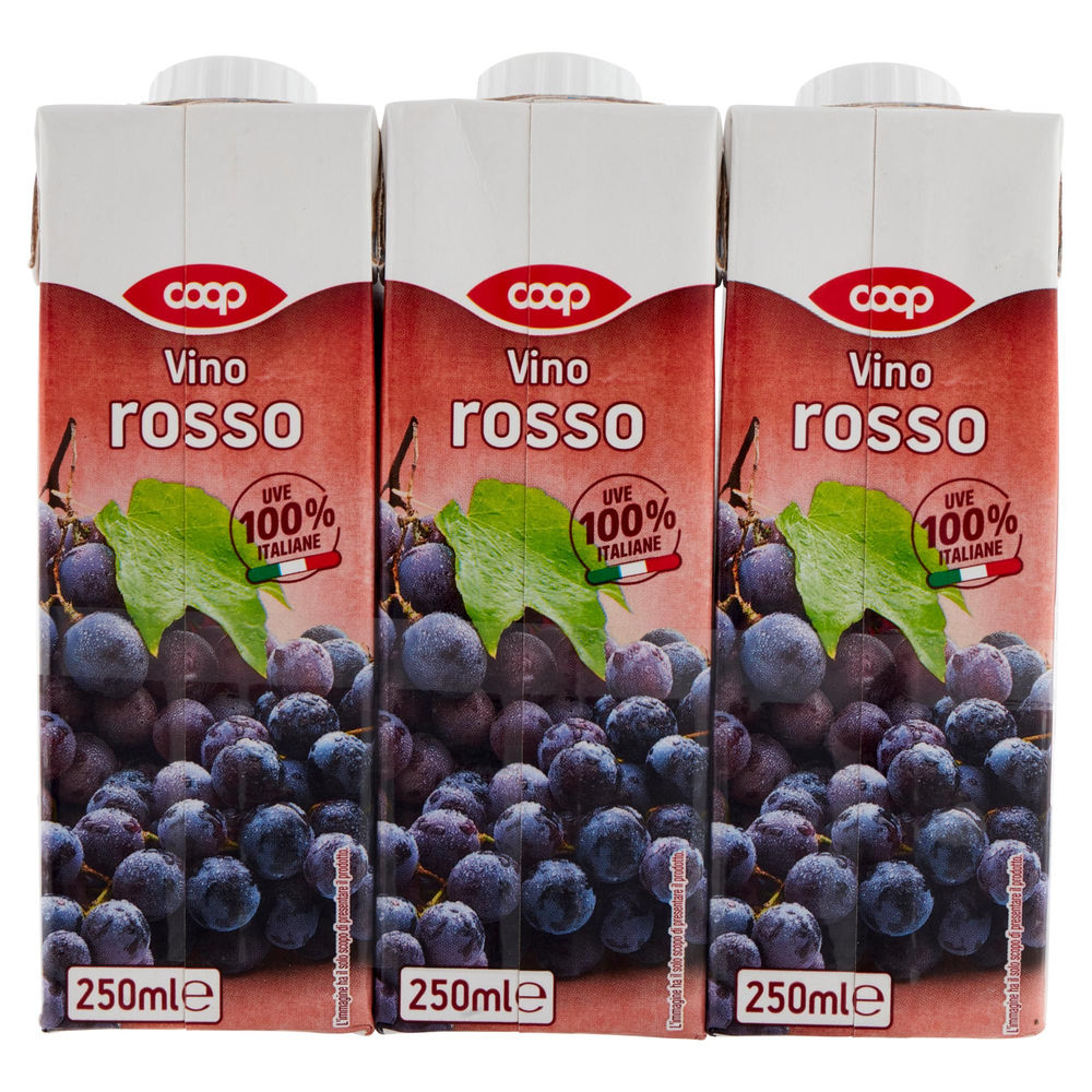 VINO ROSSO DA TAVOLA COOP BRICK ML 250X3 - 1