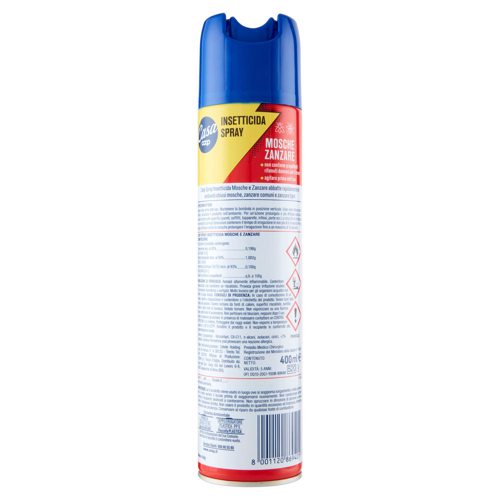 INSETTICIDA SPRAY COOP CASA MOSCHE E ZANZARE ML 400 - 1