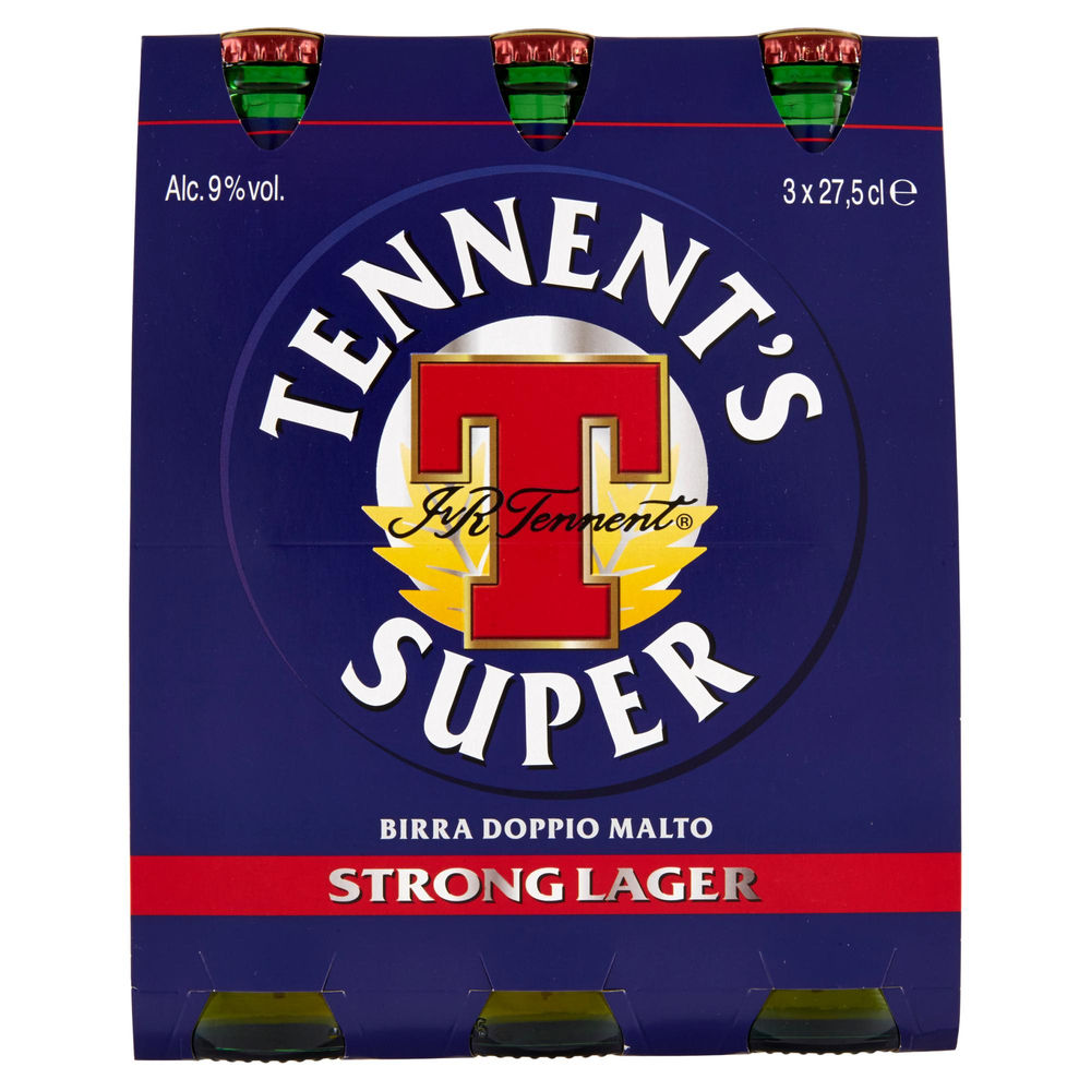 BIRRA TENNENT'S SUPER 9 GRADI CLUSTER BOTTIGLIA ML 275X3 - 1