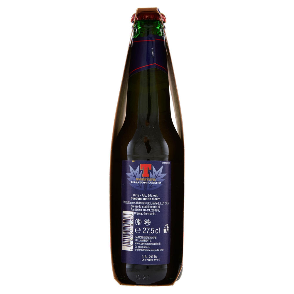 BIRRA TENNENT'S SUPER 9 GRADI CLUSTER BOTTIGLIA ML 275X3 - 6