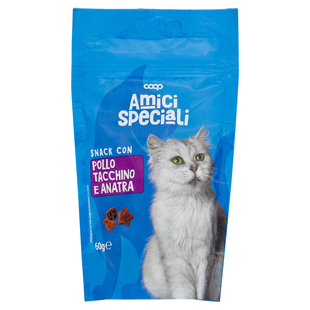 SNACK PER GATTI POLLO/TACCHINO/ANATRA FORME ASSORTITE AMICI SPECIALI COOP G 60 - 0