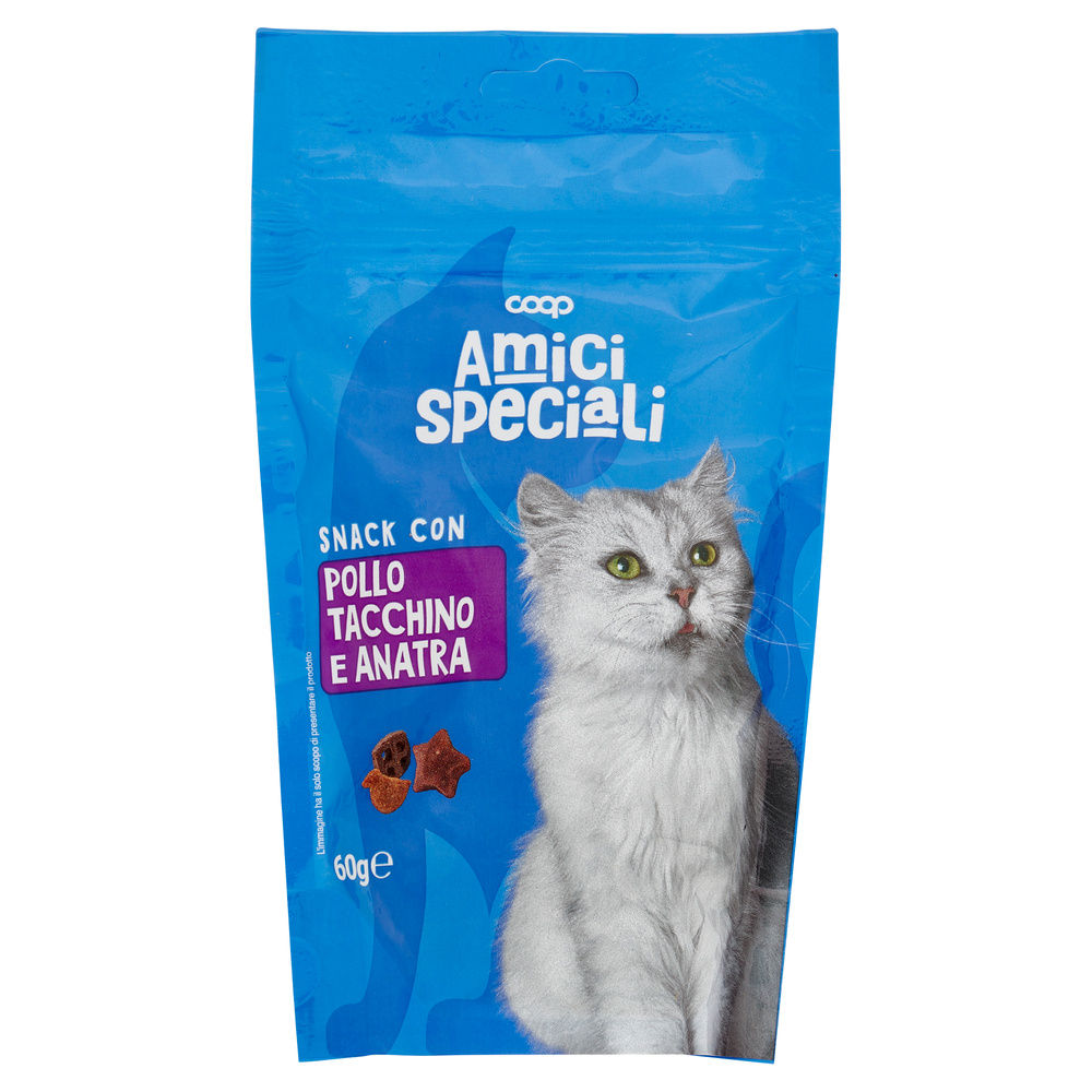 SNACK PER GATTI POLLO/TACCHINO/ANATRA FORME ASSORTITE AMICI SPECIALI COOP G 60 - 6