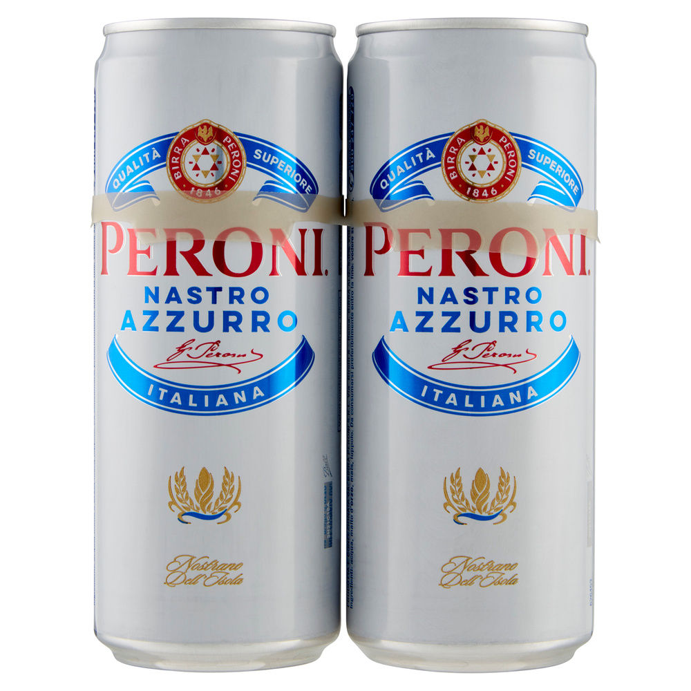 BIRRA NASTRO AZZURRO 5 GRADI PERONI CLUSTER LATTINA ML 330 X 2 - 0