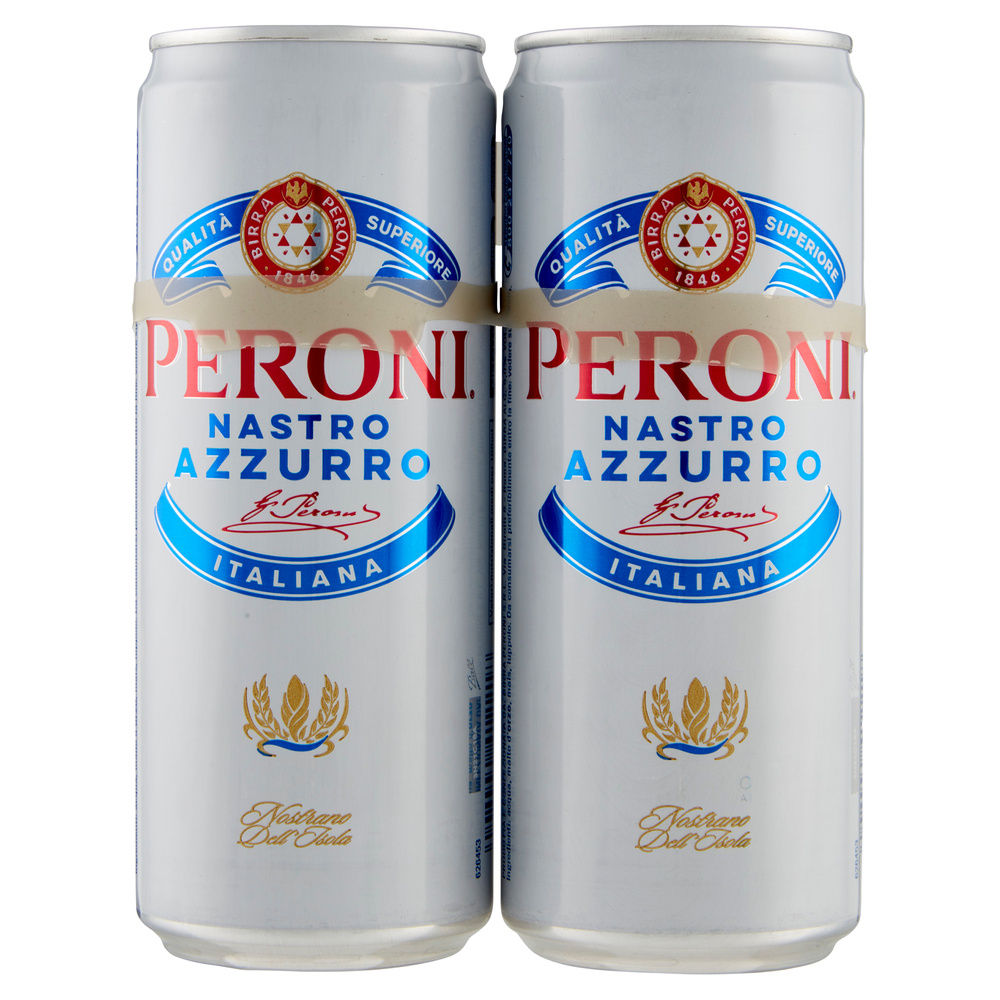 BIRRA NASTRO AZZURRO 5 GRADI PERONI CLUSTER LATTINA ML 330 X 2 - 4