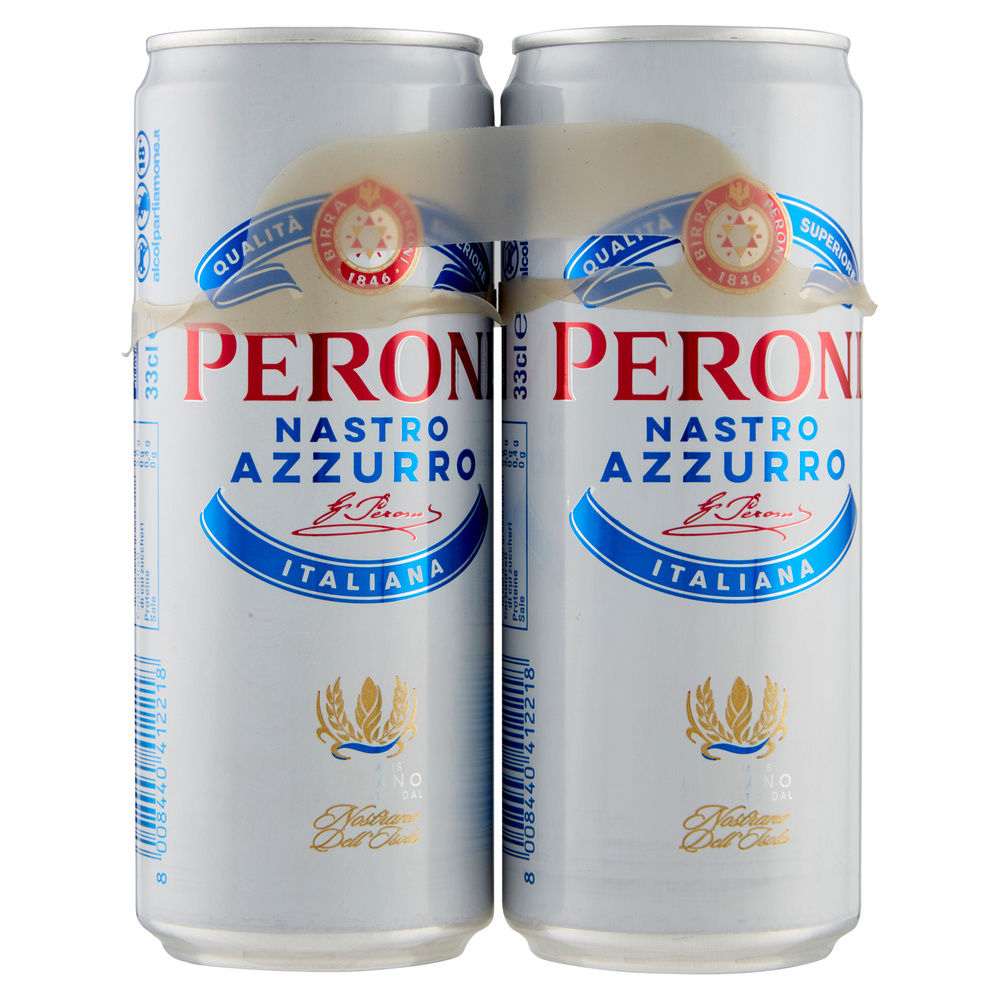 BIRRA NASTRO AZZURRO 5 GRADI PERONI CLUSTER LATTINA ML 330 X 2 - 1