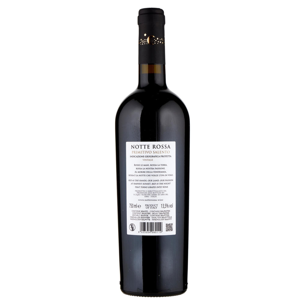 PRIMITIVO SALENTO IGP NOTTE ROSSA  ML.750 - 1