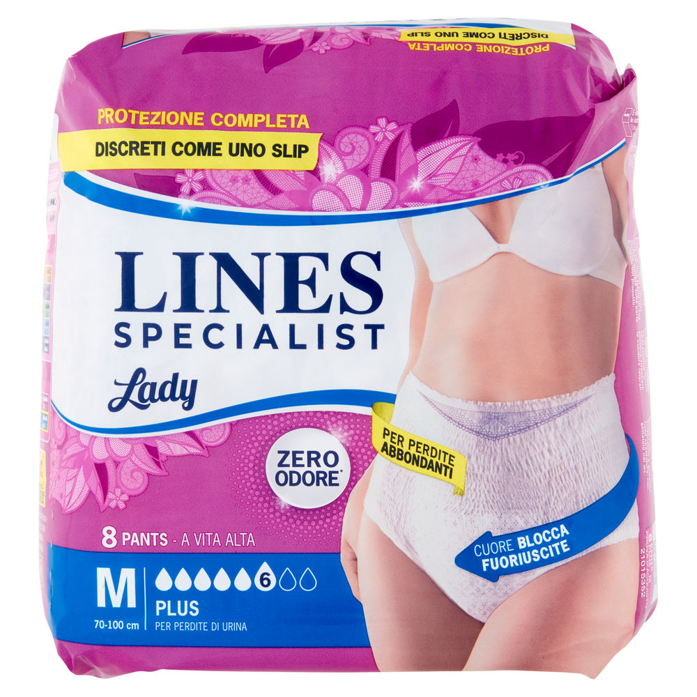 ASSORBENTI INCONTINENZA LINES PANTS SPECIALIST PLUS TG. M PZ 8 - 0