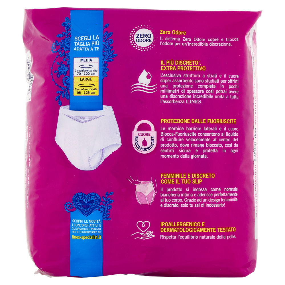 ASSORBENTI INCONTINENZA LINES PANTS SPECIALIST PLUS TG. L PZ 7 - 1