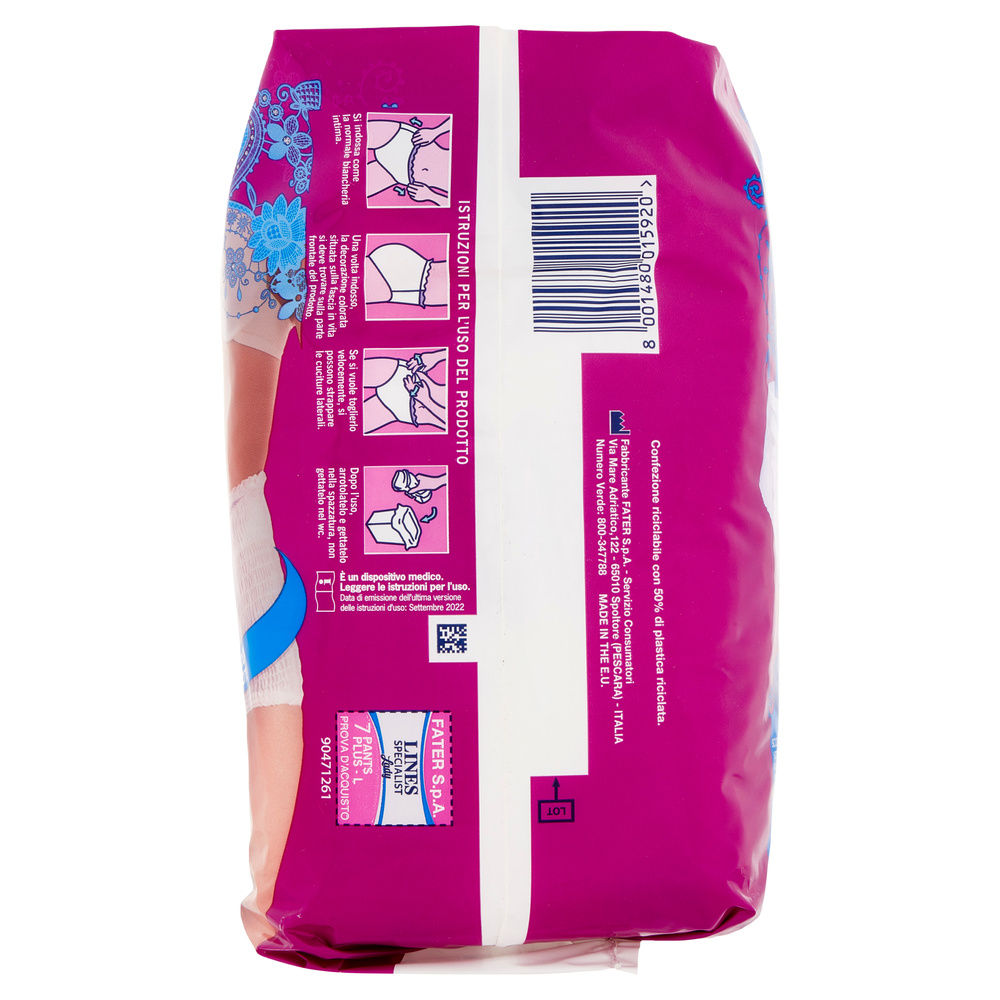 ASSORBENTI INCONTINENZA LINES PANTS SPECIALIST PLUS TG. L PZ 7 - 5