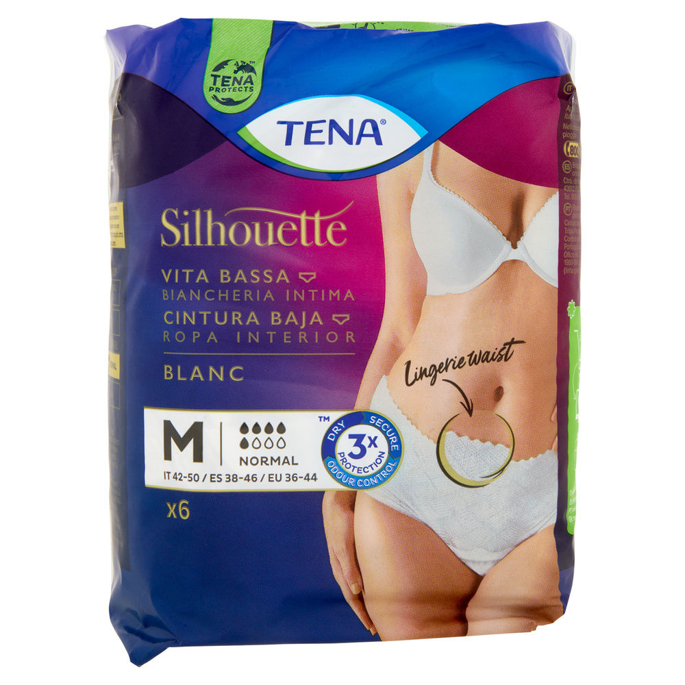 ASSORBENTI PER INCONTINENZA TENA SILHOUETTE NORMAL BLANC MEDIUM PEZZI 6 - 0