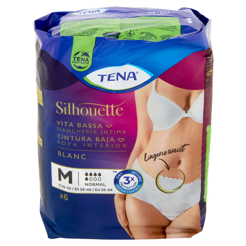 ASSORBENTI PER INCONTINENZA TENA SILHOUETTE NORMAL BLANC MEDIUM PEZZI 6 - 2