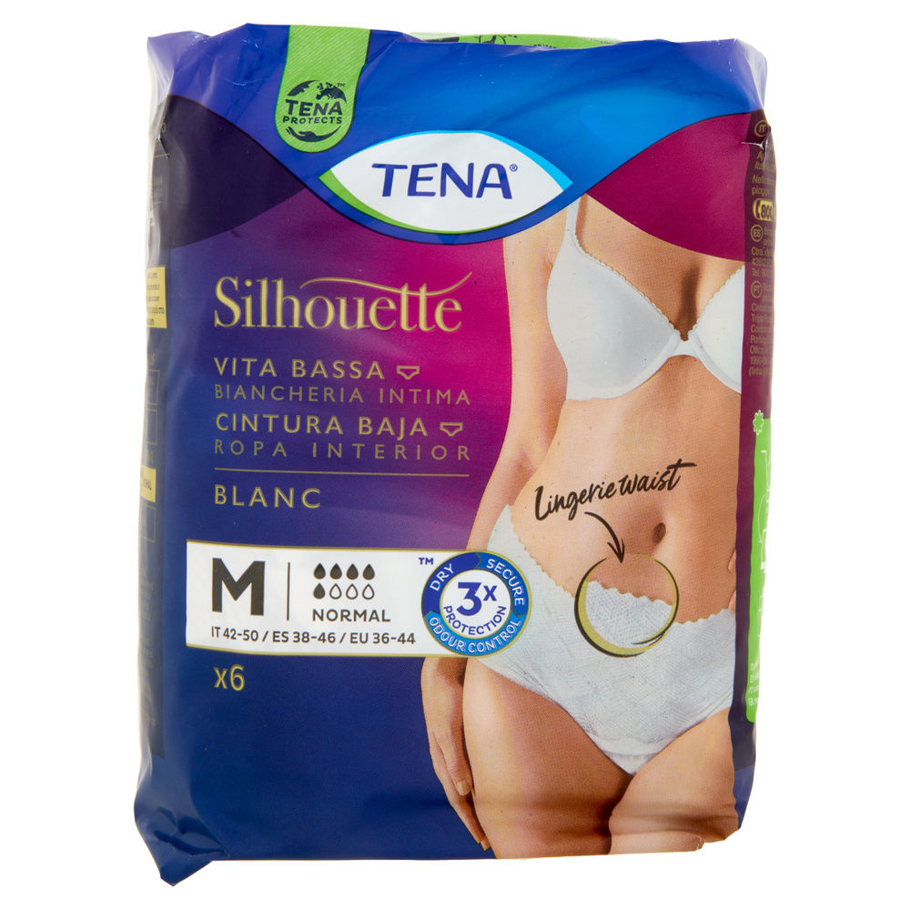 ASSORBENTI PER INCONTINENZA TENA SILHOUETTE NORMAL BLANC MEDIUM PEZZI 6 - 6