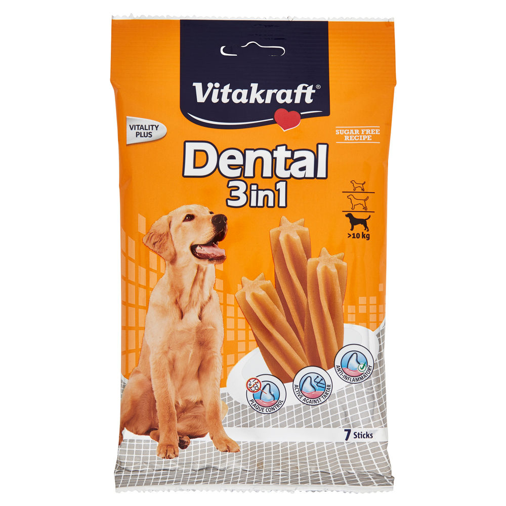SNACK PER CANI  DENTAL 3IN1 MEDIUM  VITAKRAFT SACCHETTO G. 180 - 0