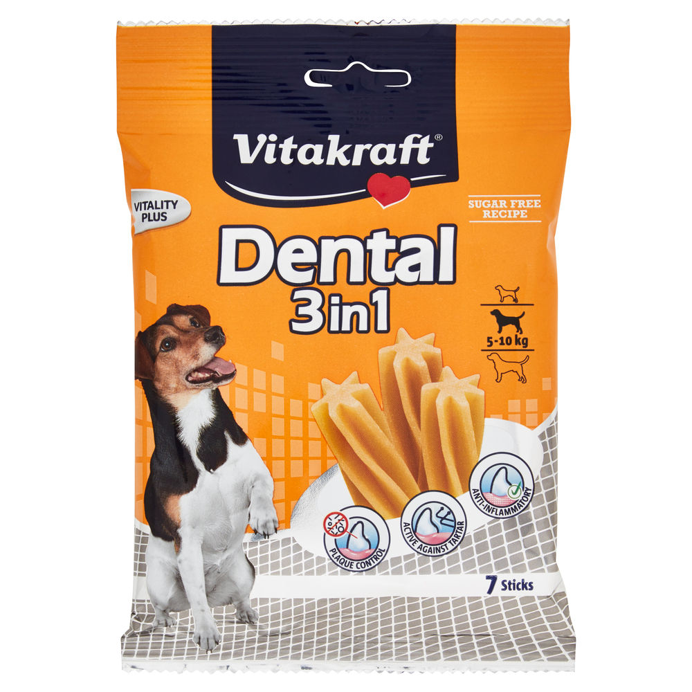 SNACK PER CANI DENTAL  3IN1 SMALL  VITAKRAFT SACCHETTO G. 120 - 0