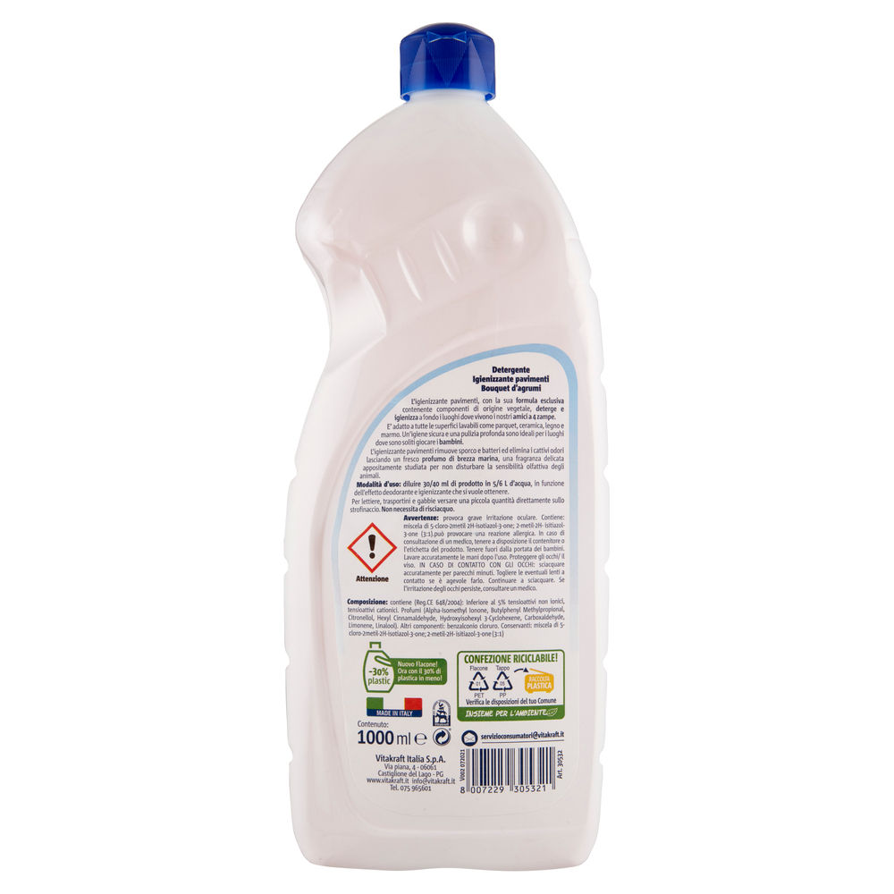 IGIENIZZANTI  PAVIMENTI BOUQUET D'AGRUMI VITAKRAFT FLACONE  LT. 1 - 1