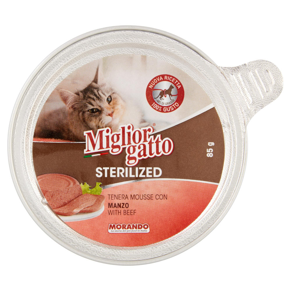 MOUSSE MIGLIOR GATTO STERILIZED MANZO LATTINA G 85 - 0