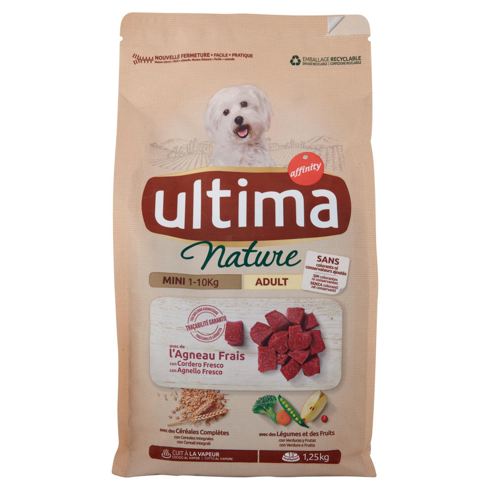 PASTO COMPLETO MINI AGNELLO ULTIMA DOG NATURE SACCHETTO KG 1,25 - 2