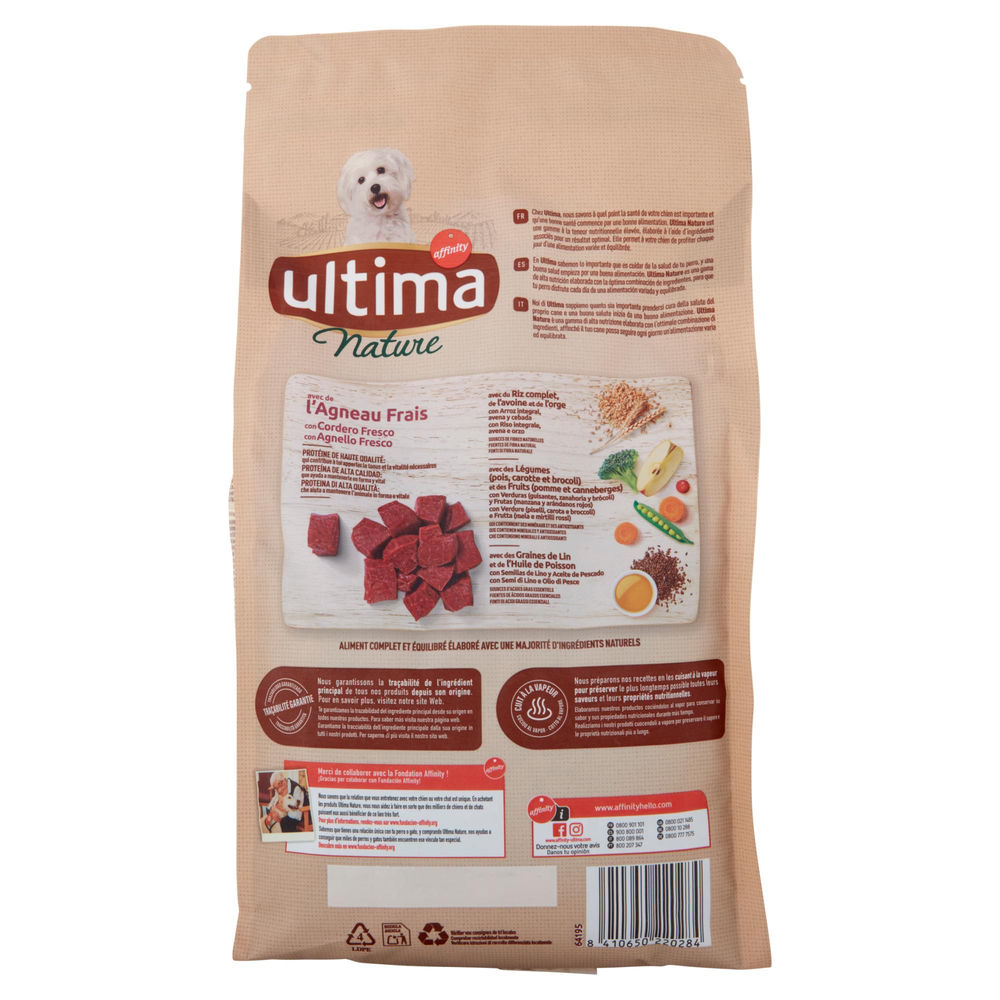 PASTO COMPLETO MINI AGNELLO ULTIMA DOG NATURE SACCHETTO KG 1,25 - 1