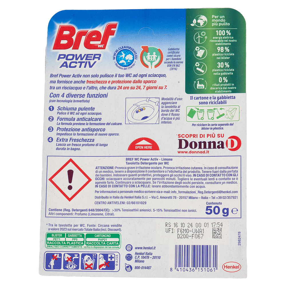 SCHIUMOGENO BREF WC POWER ACTIV LEMON G.50 - 1
