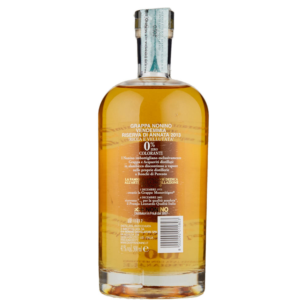 GRAPPA NONINO VENDEMMIA RISERVA 41° BOTTIGLIA ML 500 - 1