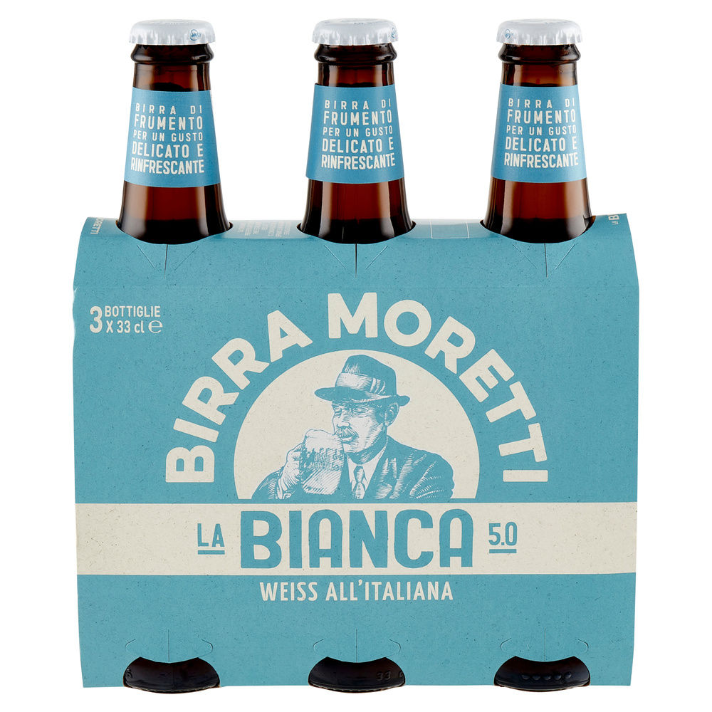 BIRRA MORETTI LA BIANCA 5 GRADI BOTTIGLIA CLUSTER ML 330 X 3 - 2