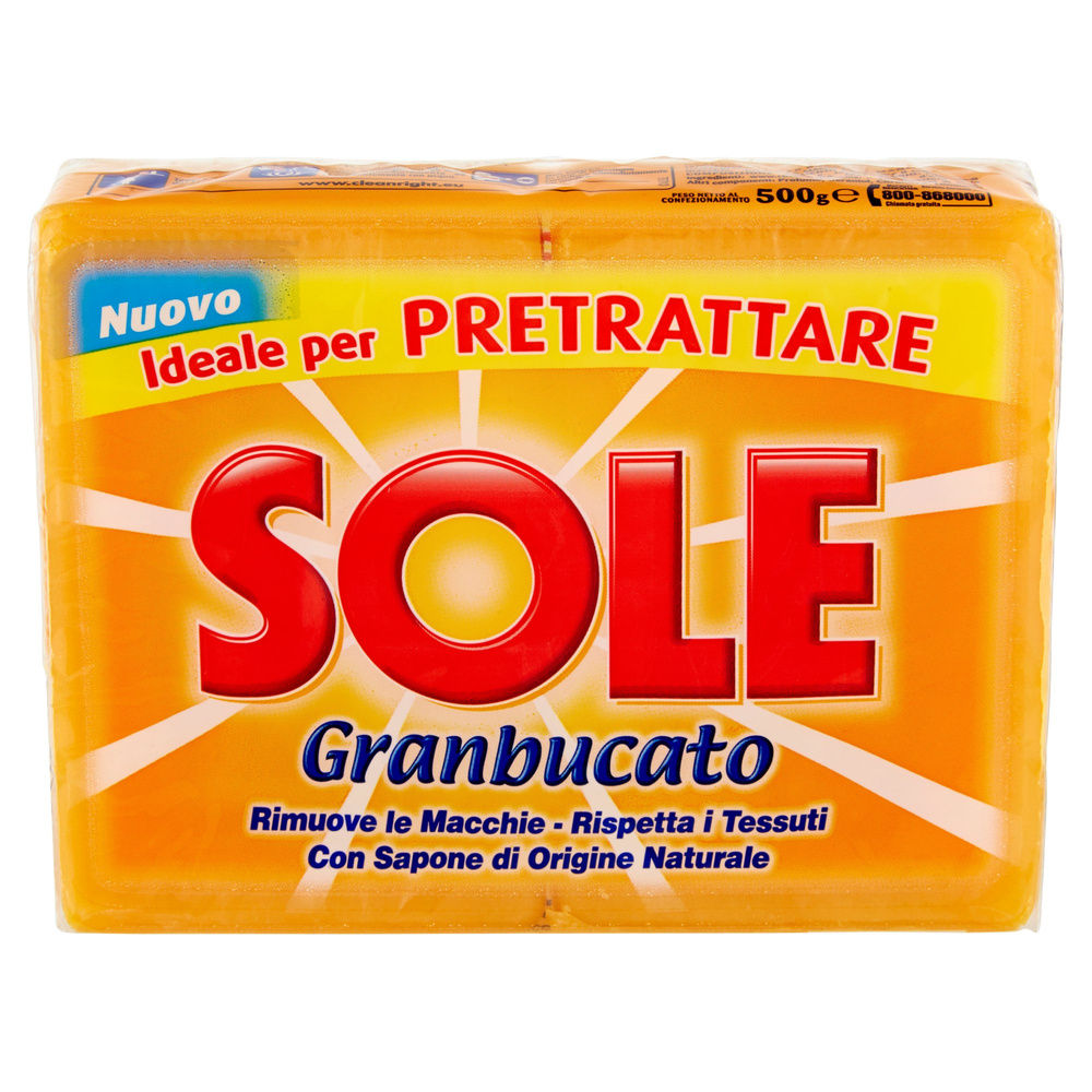 SOLE A MANO SAPONE BUCATO GIALLO GRAMMI 250X2 - 2